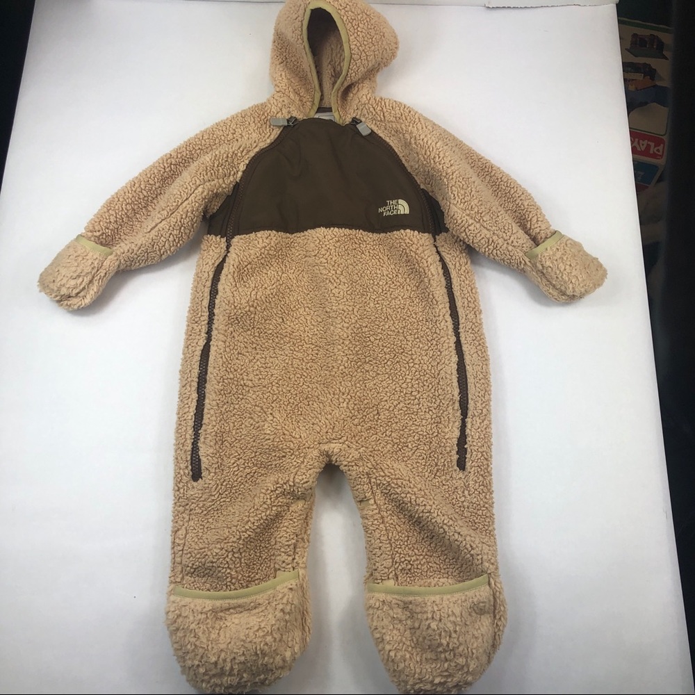 TNF NORTH FACE Beige Soft Fleece One Piece 6-12 mo